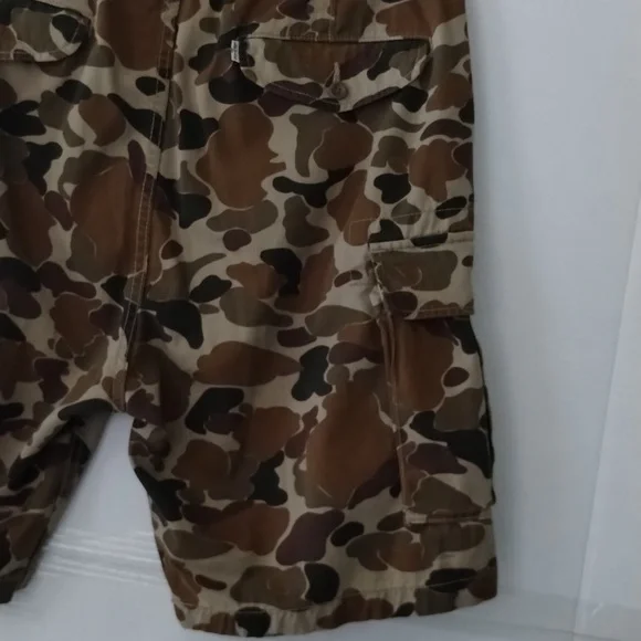 Levi's camo cargo shorts brown green size 36 men utility outdoors active casual - Picture 7 of 13